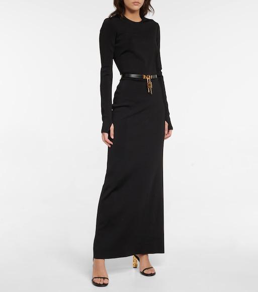 GIVENCHY Black Leather Sandals With G Cube Heel In Green Forest