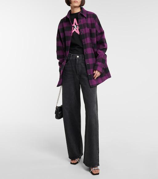 PALM ANGELS Palm Embellished Suede Sandals In Black Glittered