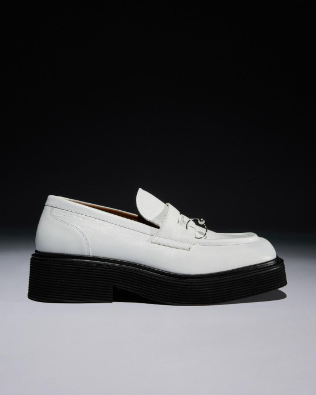MARNI Piercing-detail Slip-on Loafers In Lily White