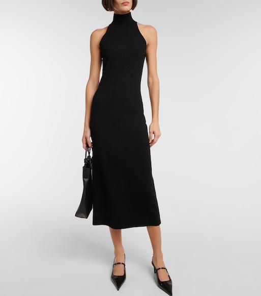 TOTÊME Toteme Sharp Pointed Toe Croc Embossed Slingback Pump In Black