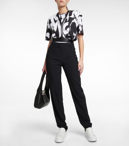 ALEXANDER MCQUEEN Crystal-embellished Leather Exaggerated-sole Sneakers In White