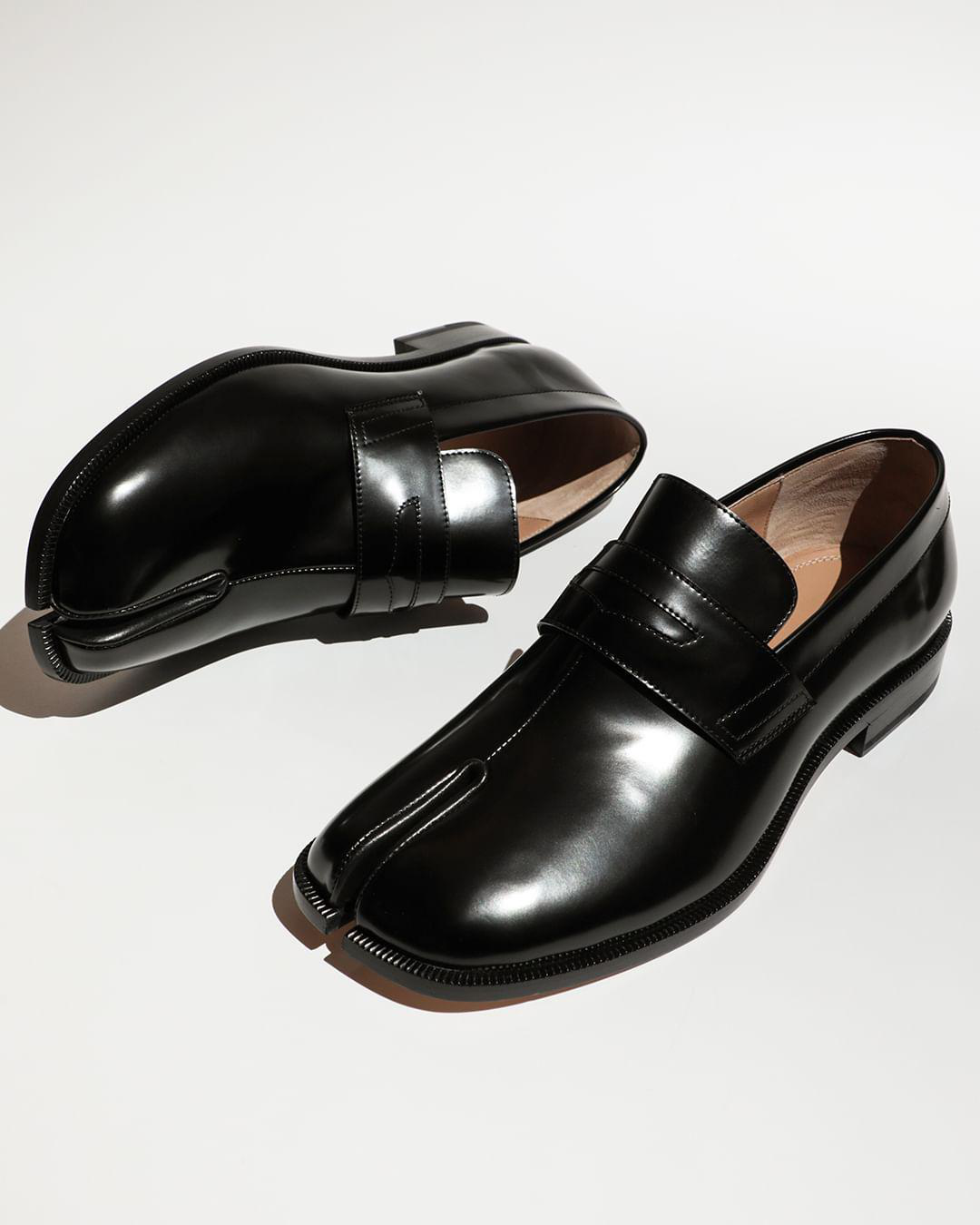 MAISON MARGIELA 30mm Tabi County Leather Loafers In Black