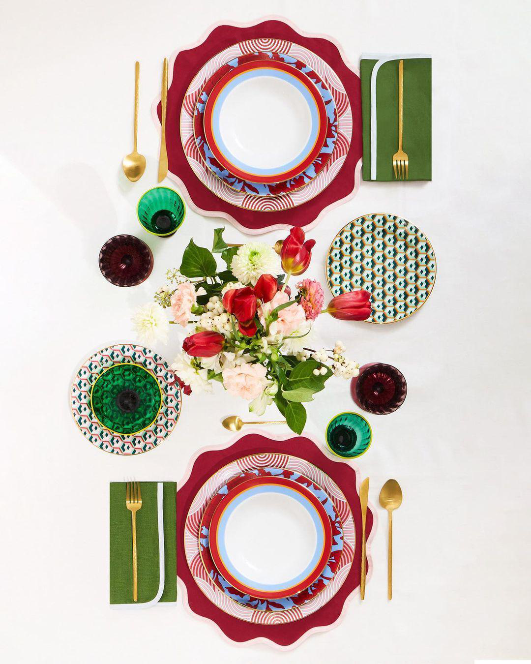 LA DOUBLEJ Rainbow Glasses Set Of 2 In Green