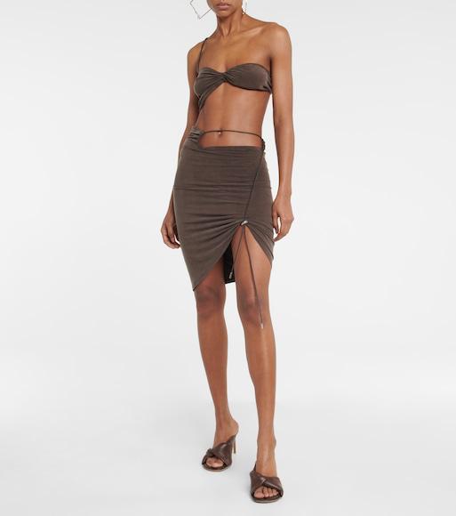 JACQUEMUS Le Bandeau Asymmetric Top In Black