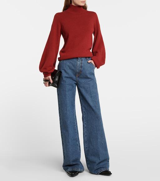 CHLOÉ High-rise Wide-leg Jeans In Blue