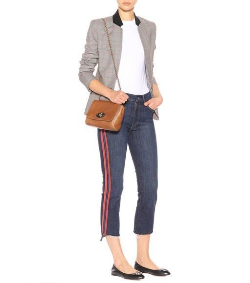 MOTHER The Insider Crop Step Fray Striped Jeans In Sra