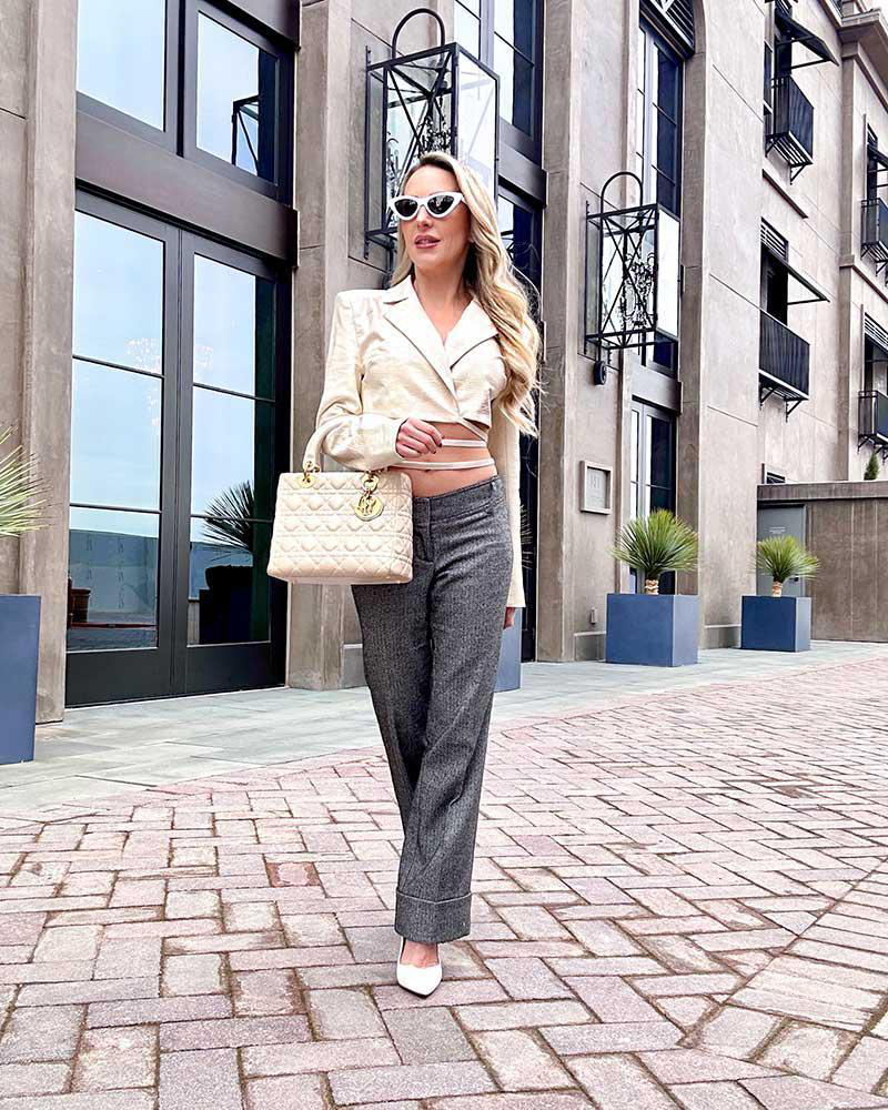 DIOR Pre-owned Pink Cannage Canvas Lady D-lite Medium