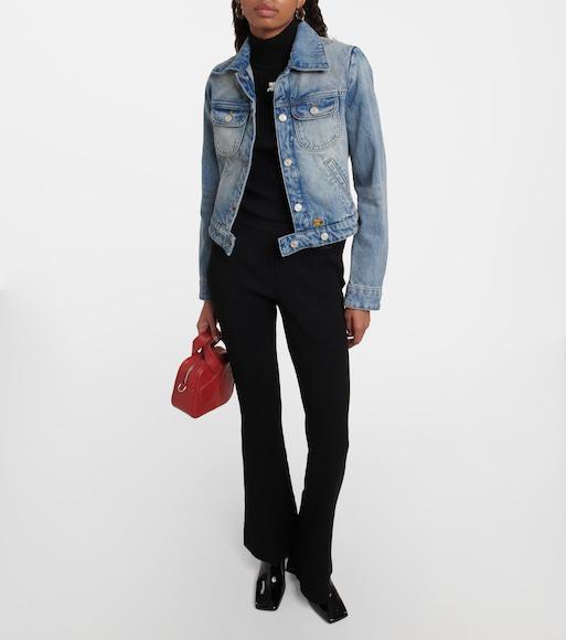 COURRÈGES Mockneck Rib Knit Sweater In Black