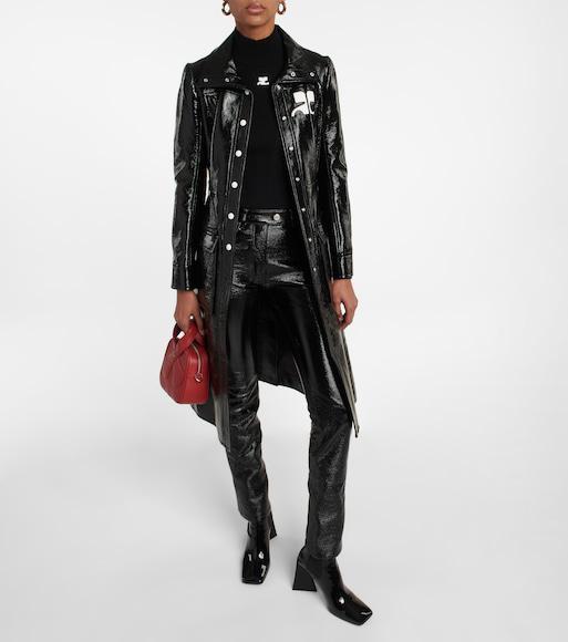 COURRÈGES Mockneck Rib Knit Sweater In Black