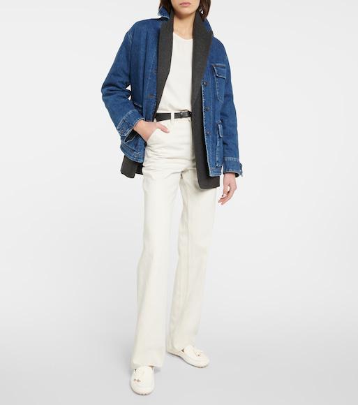 LORO PIANA Leather Tassel Moccasin Driver Loafers In White