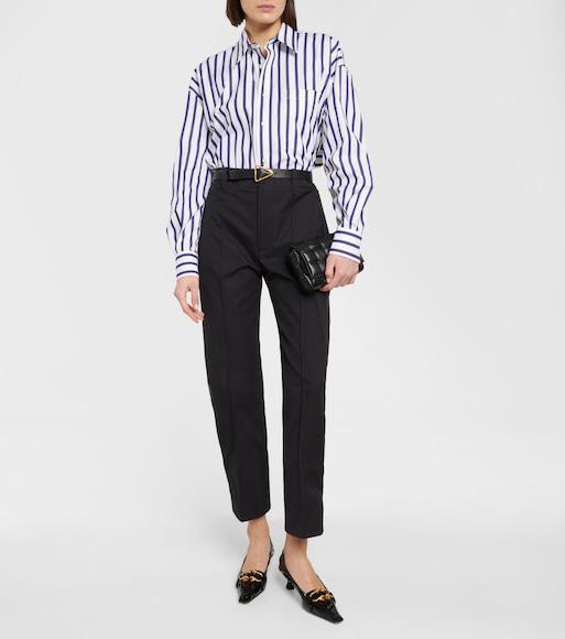 BOTTEGA VENETA Triangular Buckle Belt In Nero