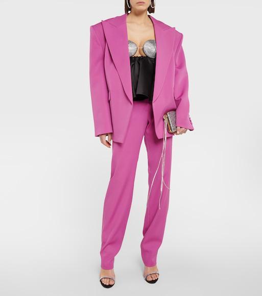 MAGDA BUTRYM Flared Wool Pants In Purple