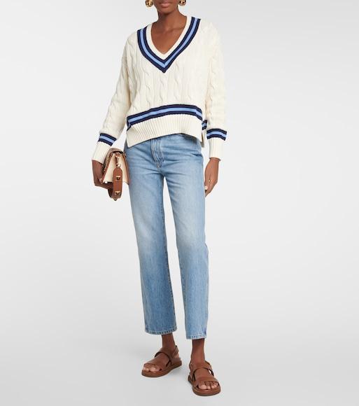 POLO RALPH LAUREN Cricket Long Sleeve V-neck Sweater In White