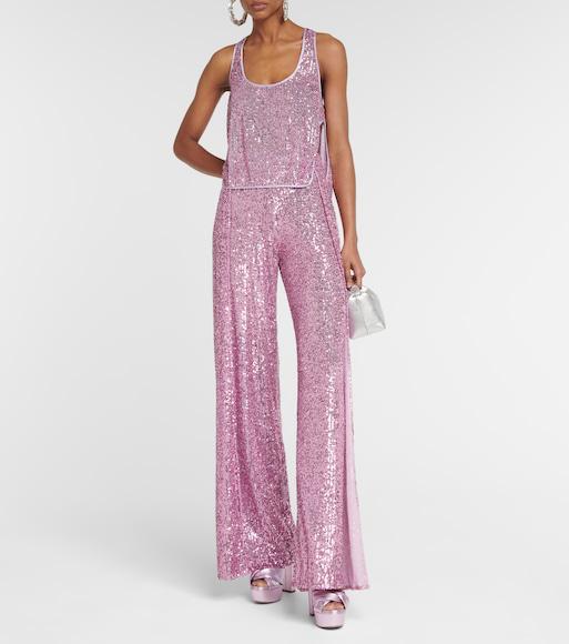 TOM FORD Sequin Wide-leg Pants In Purple