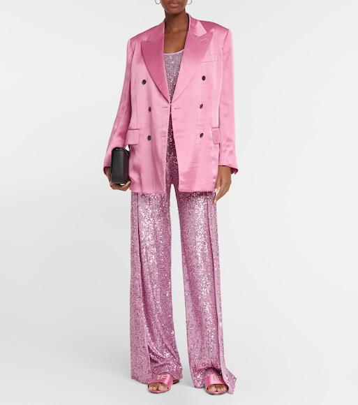TOM FORD Sequin Wide-leg Pants In Purple