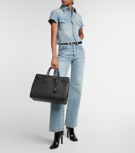 SAINT LAURENT Sac De Jour Medium Leather Tote Bag In Noir