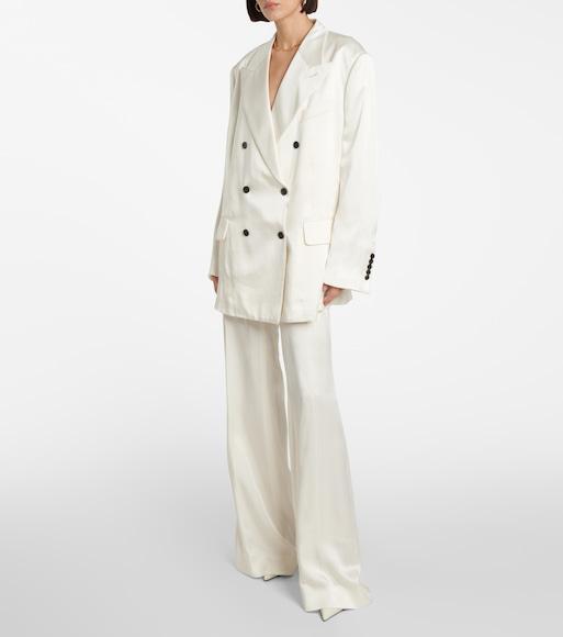 TOM FORD Wide-leg Satin Pants In Chalk