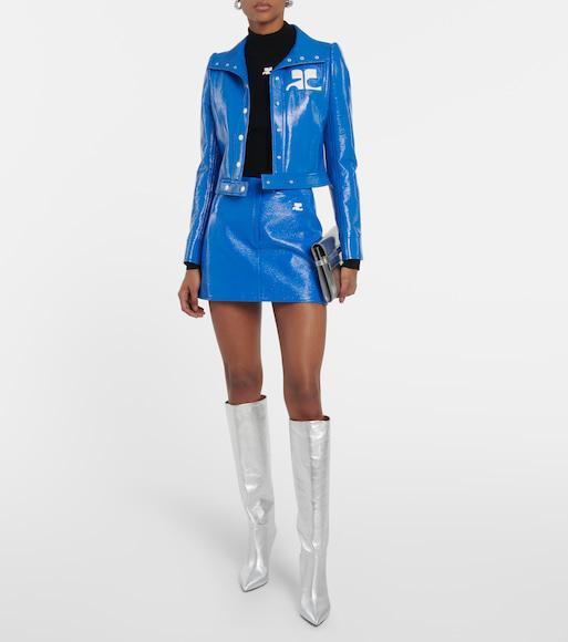 COURRÈGES Mockneck Rib Knit Sweater In Black