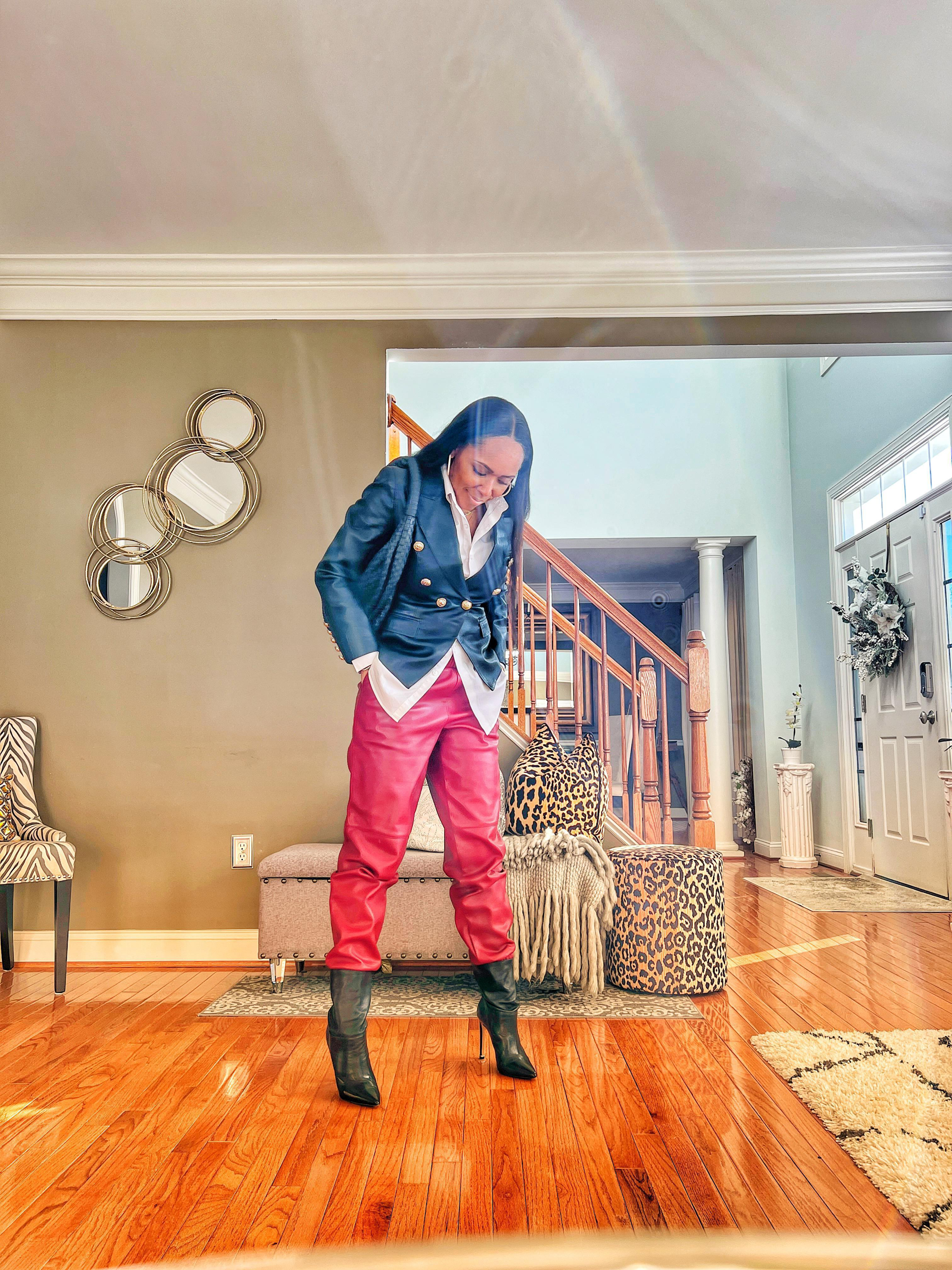 BALMAIN Black Double-breasted Jacket With Gold-colored Branded Buttons In Soft Leather Woman In Noir