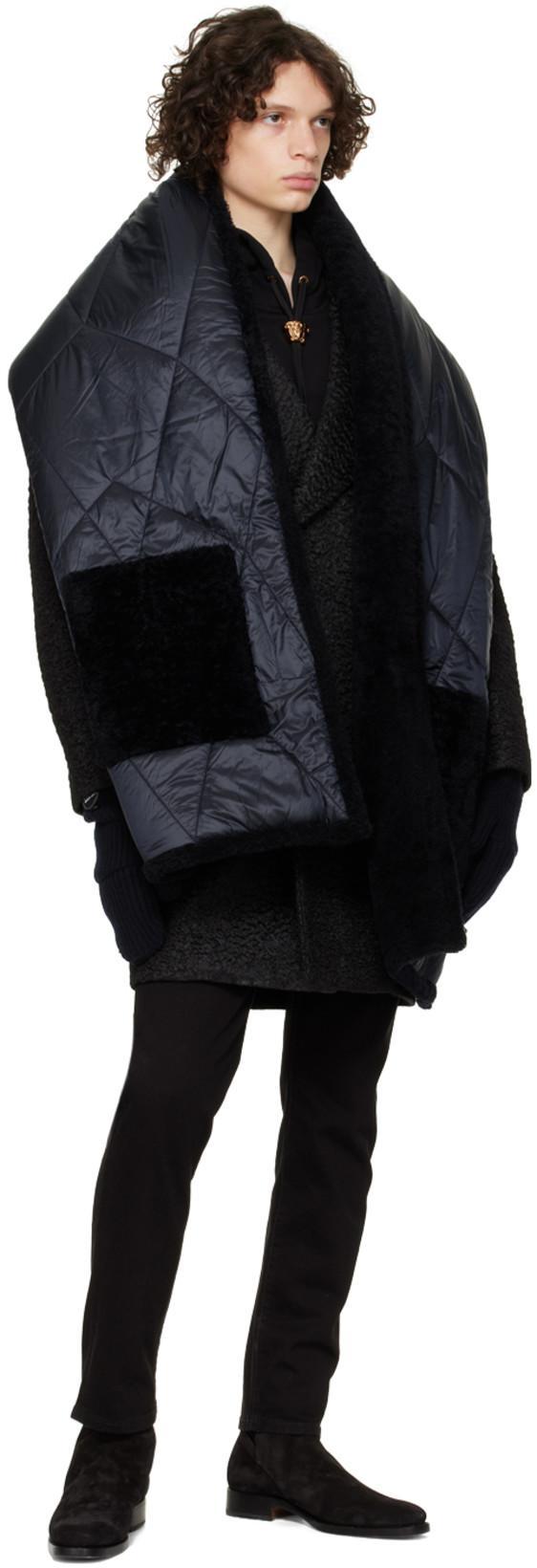 VERSACE Cotton Sweatshirt With Iconic Embroidery On The Front In Black