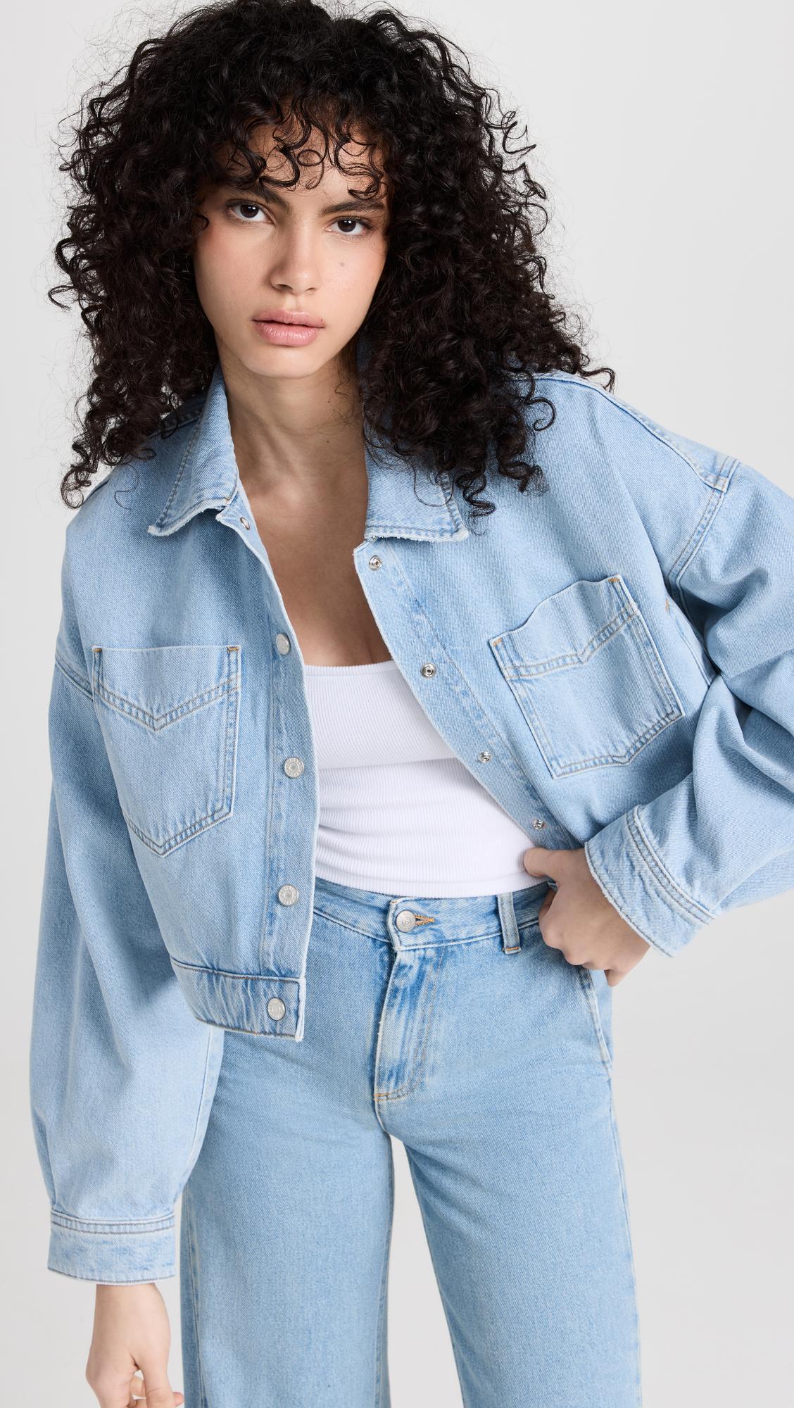 AGOLDE Luka Cropped Organic Denim Jacket In Blue