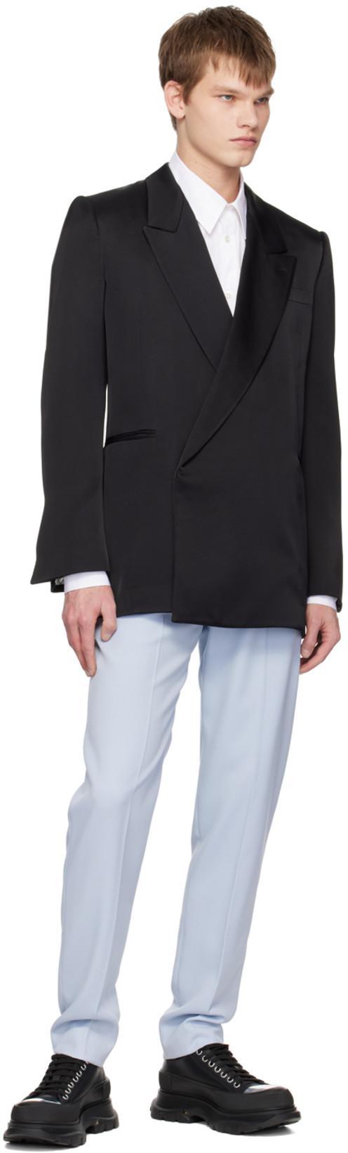 ALEXANDER MCQUEEN Blue Tailored Cigarette Pants In Green