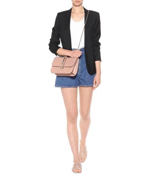 VALENTINO GARAVANI Flat Sole Rockstud Leather Sandals In A76 Candy Rose