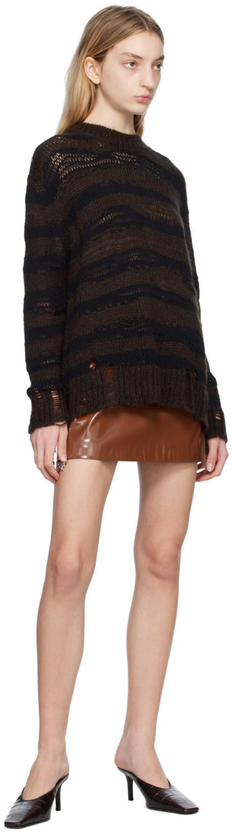 ACNE STUDIOS Faux-leather Mini Skirt In Brown
