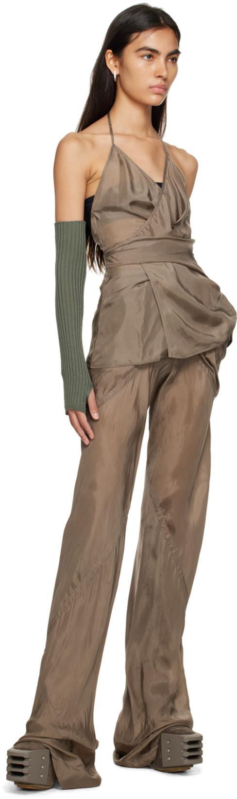 RICK OWENS Gray Pull On Platform Boots In 34340 Dust/clear