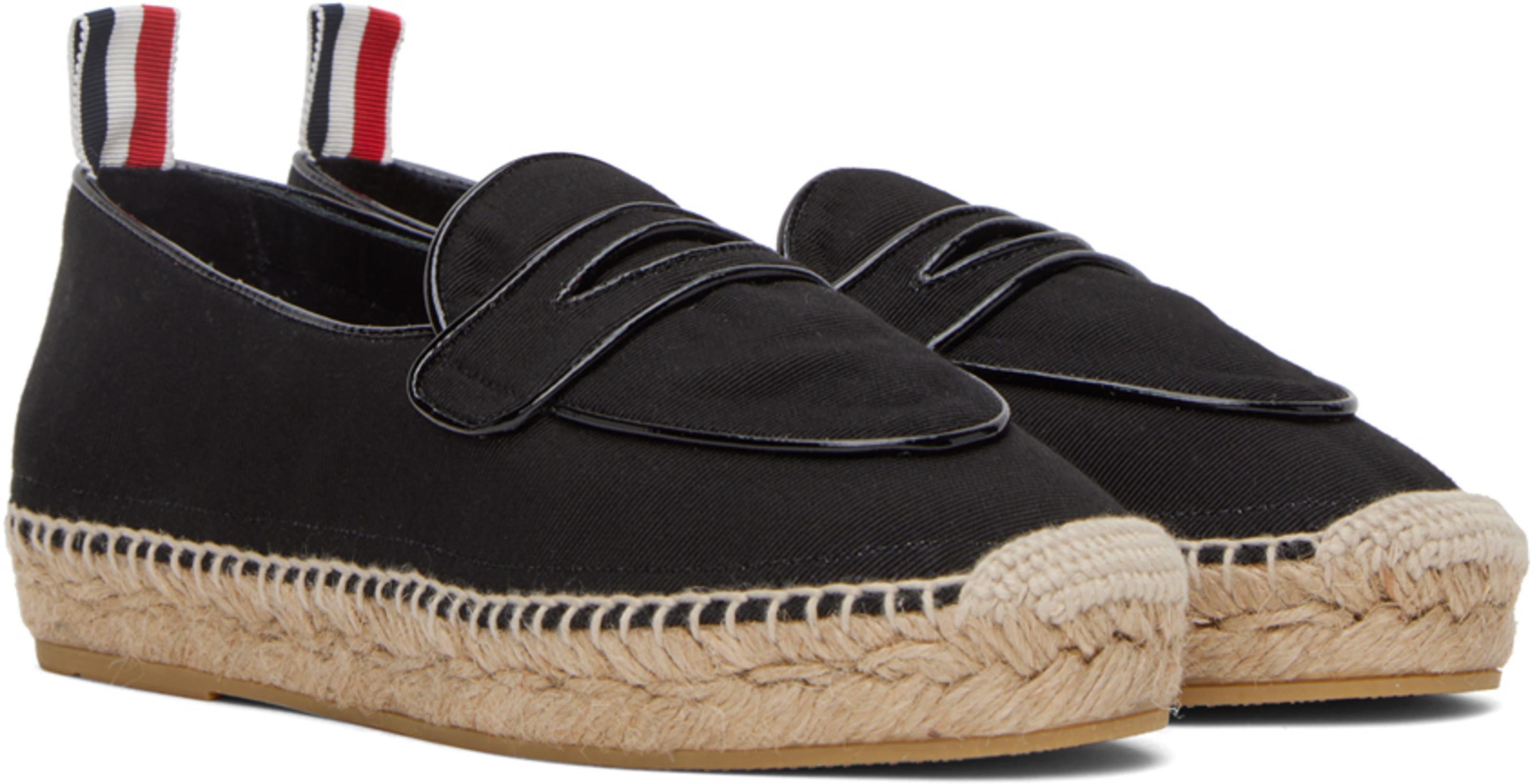 THOM BROWNE Espadrille Penny Varsity In Black