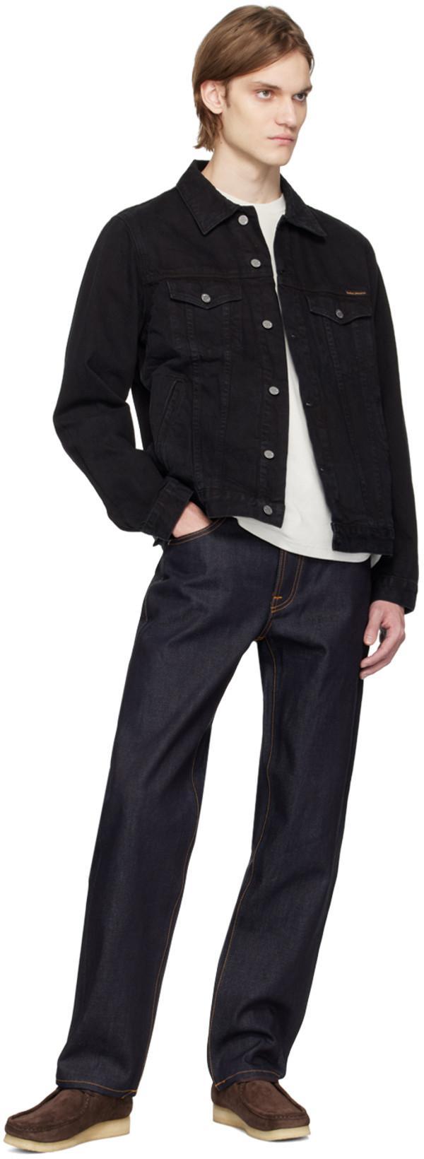 NUDIE JEANS Gritty Jackson Organic-cotton Straight-leg Jeans In Navy