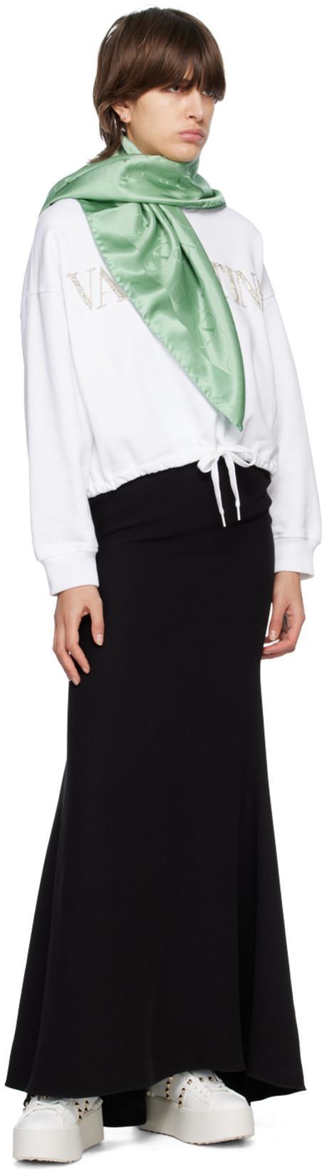 VALENTINO GARAVANI White Rockstud Elegant Sneakers With Golden Studs