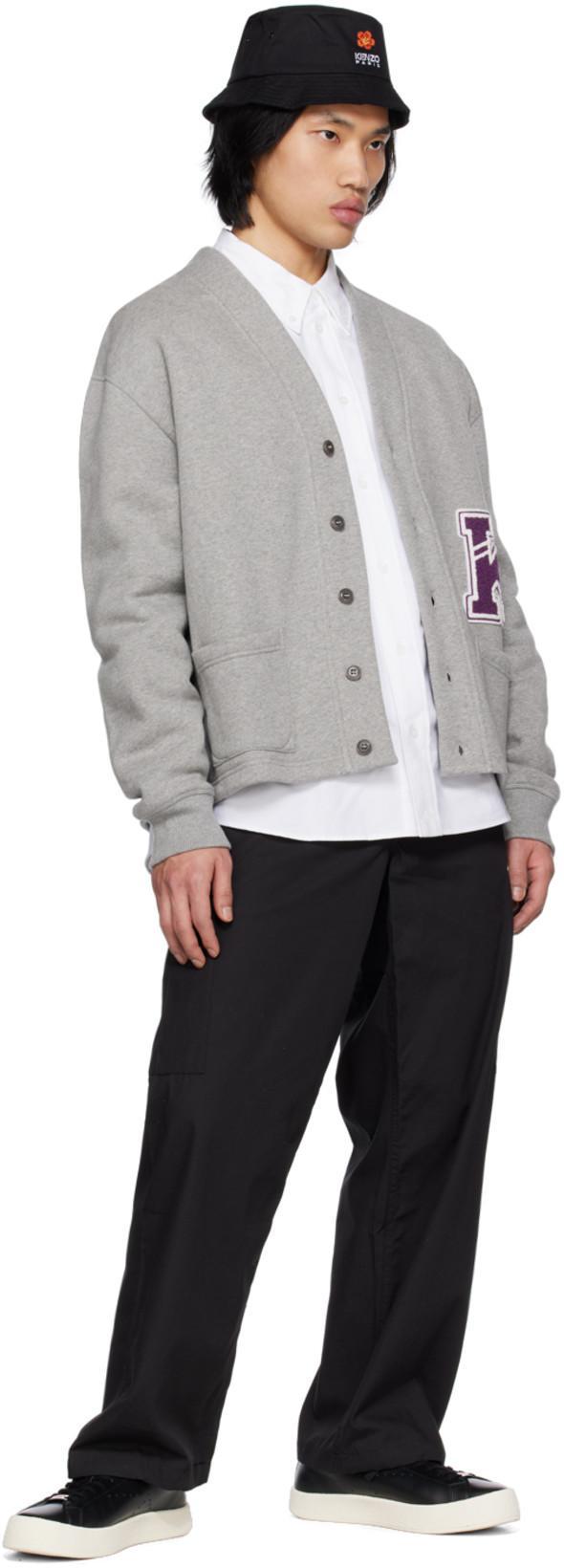 KENZO Boke Embroidery Cotton Canvas Bucket Hat In Black