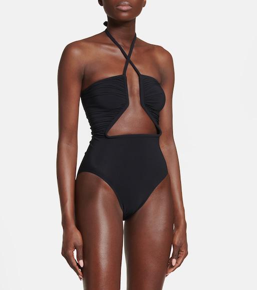 RICK OWENS Padded Leather Platform Sandals In Black