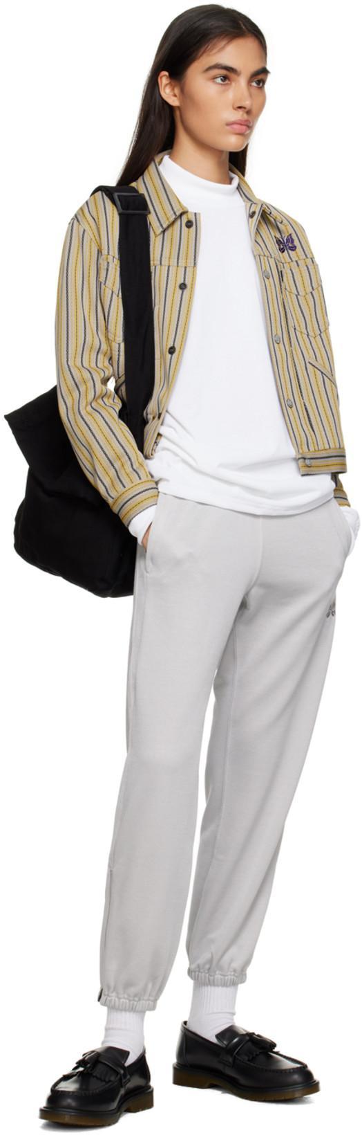 NEEDLES Gray Zipped Lounge Pants In A-ice White