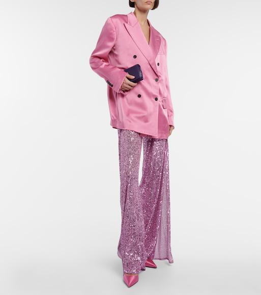 TOM FORD Sequin Wide-leg Pants In Purple