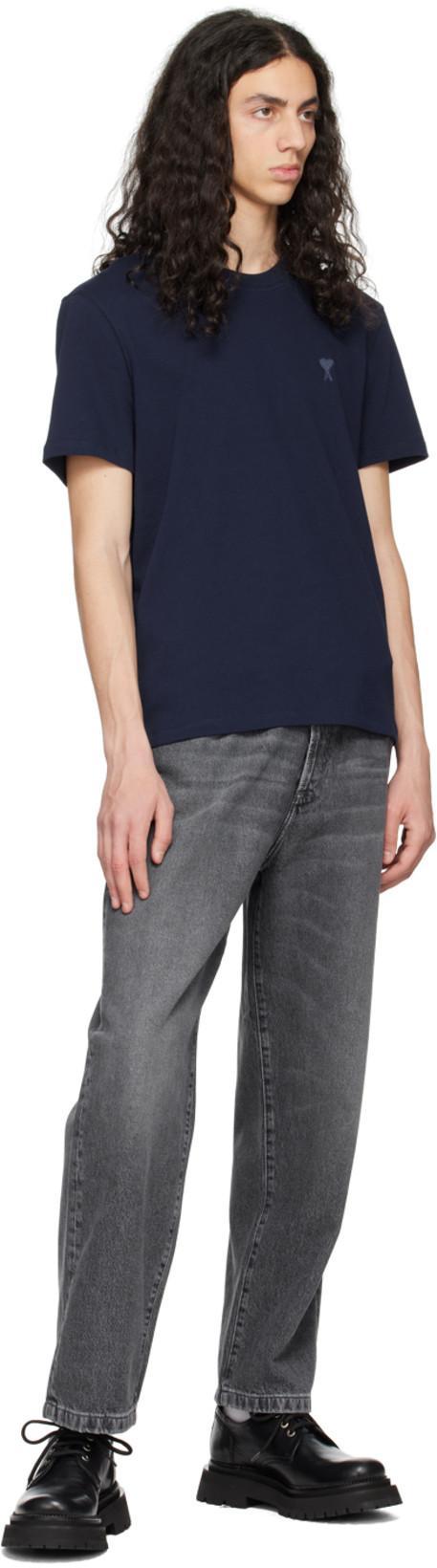 AMI ALEXANDRE MATTIUSSI Ami Paris Ami De Coeur Black Oversize T Shirt