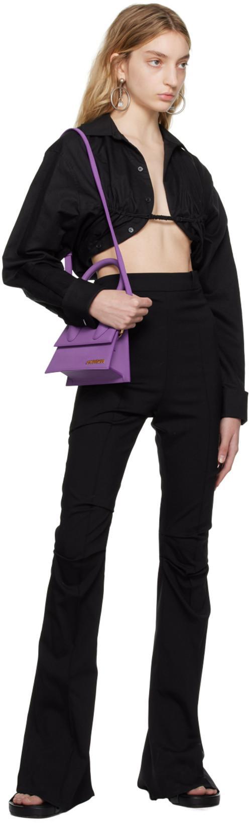 JACQUEMUS Machou Cropped Cotton And Linen-blend Canvas Shirt In Black