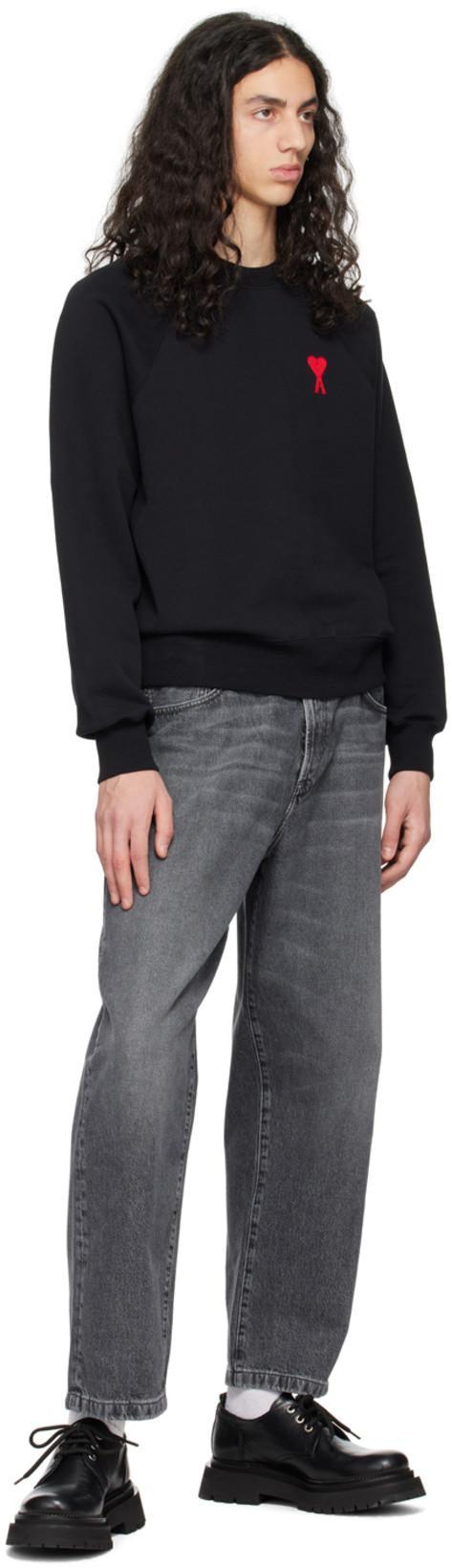 AMI ALEXANDRE MATTIUSSI Pull Col Rond Ami Paris De Coeur In Black