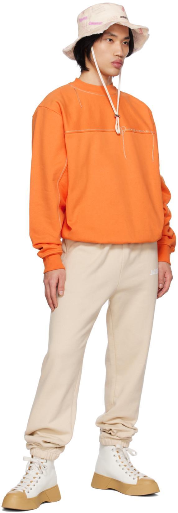 JACQUEMUS Mens Light Beige Le Jogging Tapered-leg Organic Cotton-jersey Jogging Bottoms