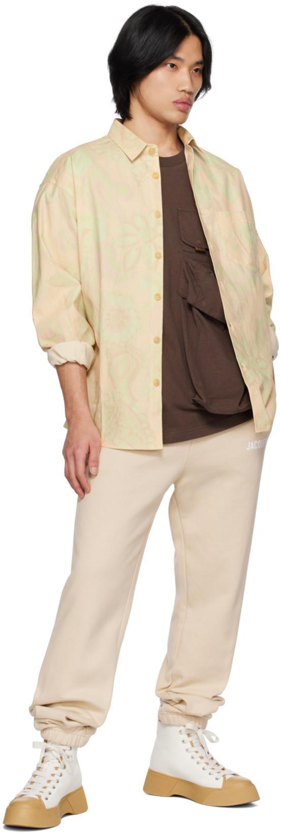 JACQUEMUS Mens Light Beige Le Jogging Tapered-leg Organic Cotton-jersey Jogging Bottoms