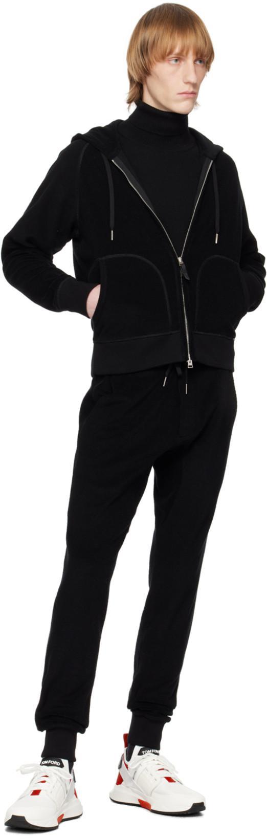 TOM FORD Men's Mesh Leather Heel-strap Trainer Sneakers In White Red