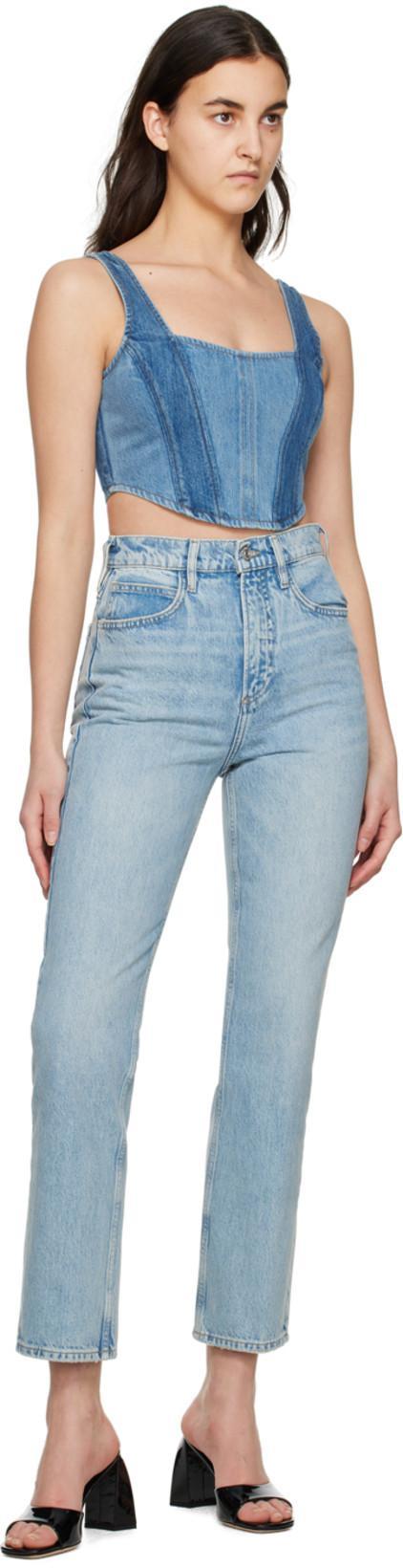 FRAME Women's Le High N Tight High-rise Straight Crop Jeans In Ignite Chew