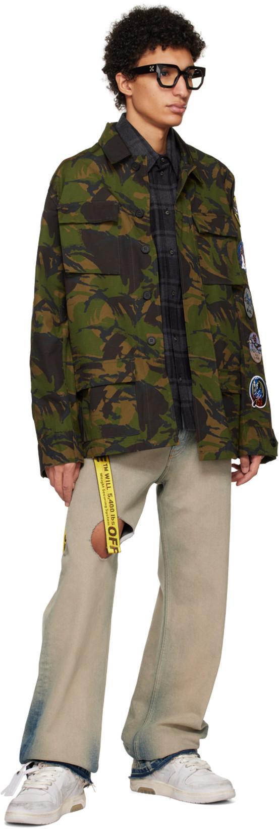 OFF-WHITE Green Camou Patch Field Jacket