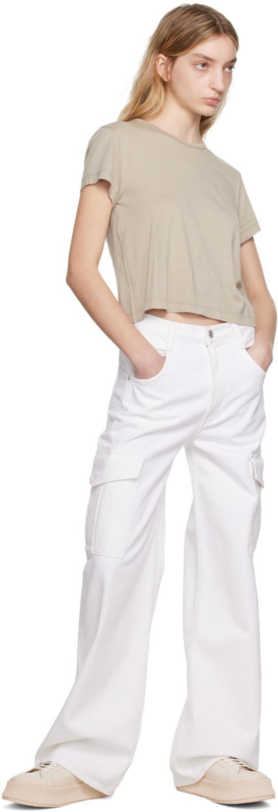 AGOLDE Minka Organic Cotton Cargo Denim In Milkshake