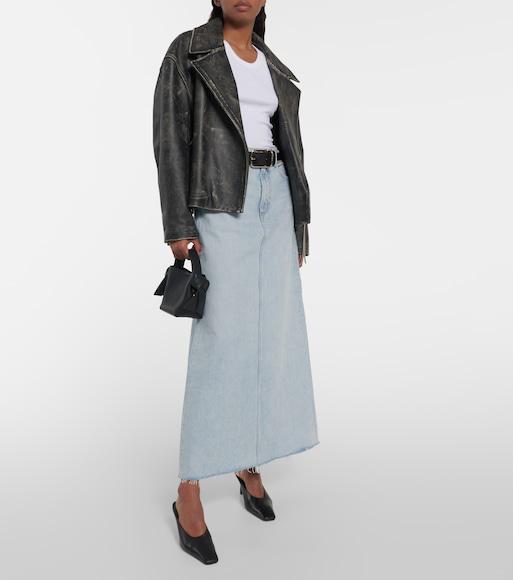 AGOLDE Blue Denim Long Skirt