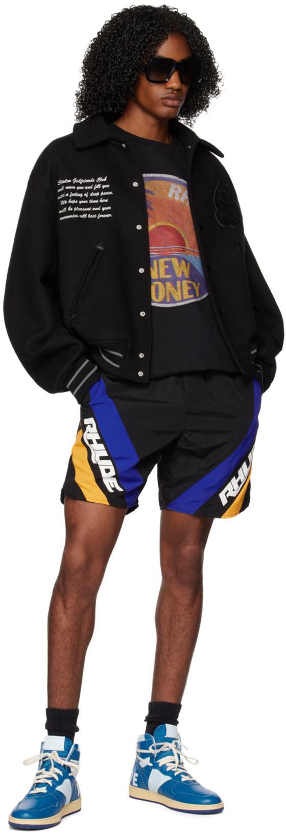 RHUDE Man Sneakers Blue Size 9 Leather