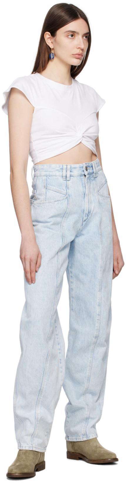 ISABEL MARANT High-rise Wide-leg Jeans In 30lu Light Blue