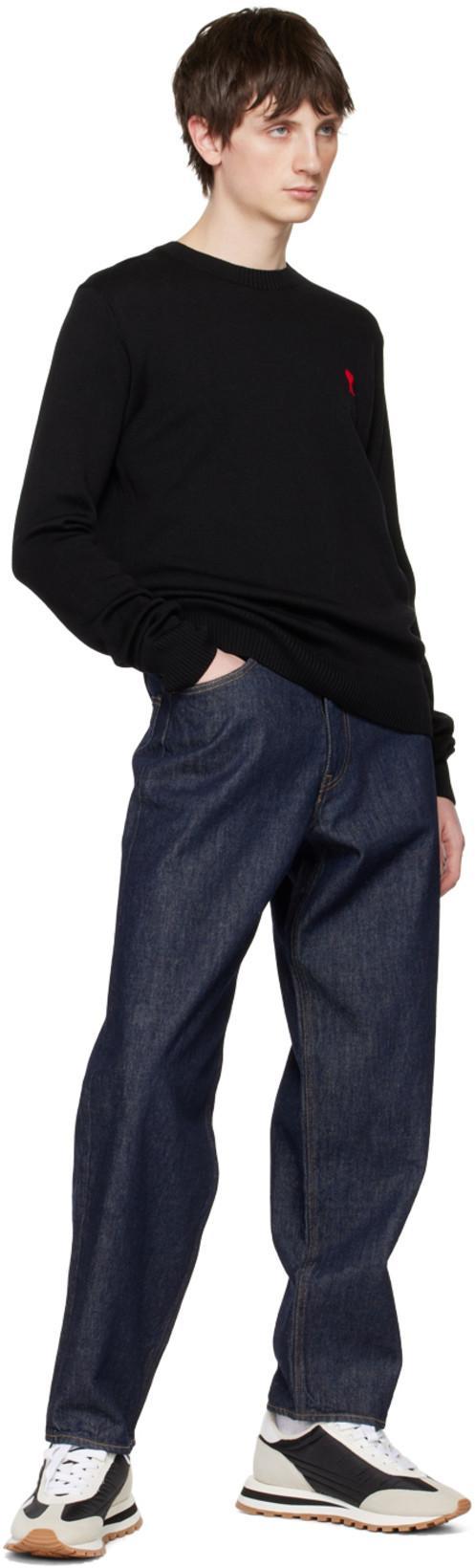 AMI ALEXANDRE MATTIUSSI Pull Col Rond Ami Paris De Coeur In Black