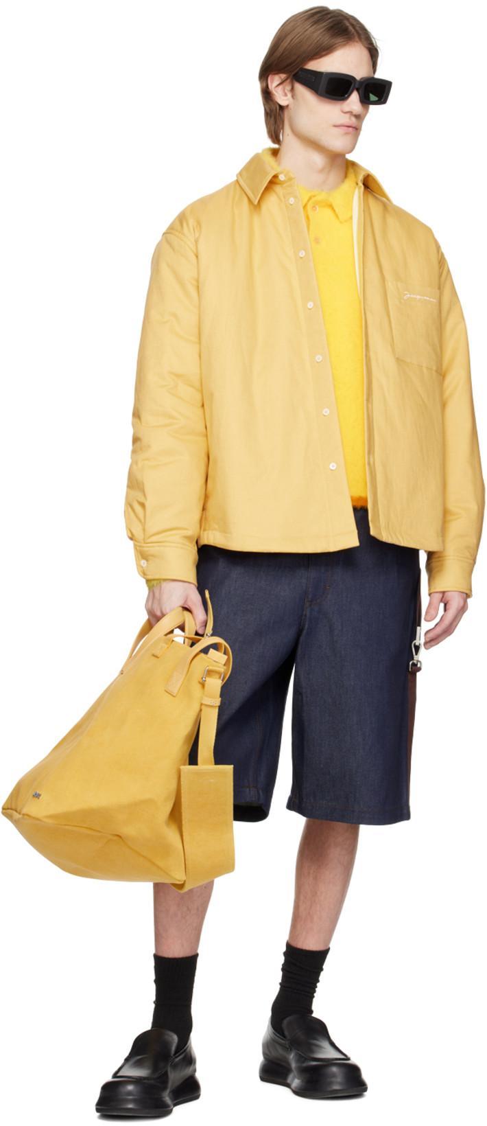 JACQUEMUS Yellow Le Raphia 'le Polo Neve' Polo